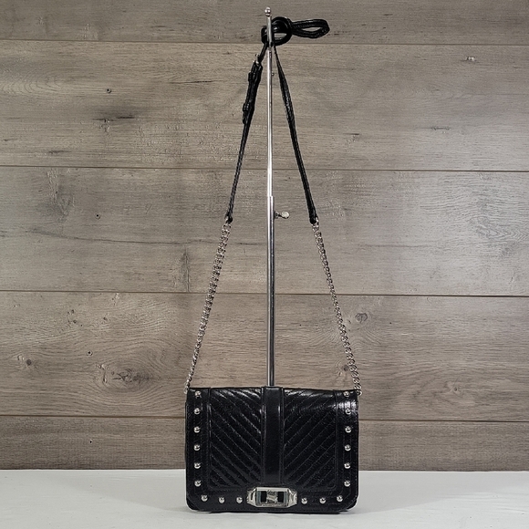 Rebecca Minkoff Handbags - Rebecca Minkoff Black Quilted Studded Leather Crossbody Shoulder Bag